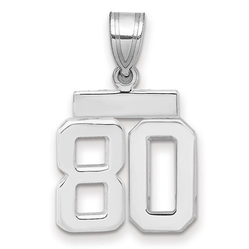 14kw Small Polished Number 80 Charm