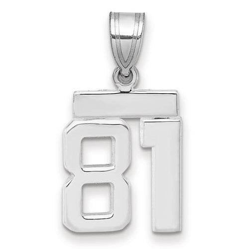 14kw Small Polished Number 81 Charm