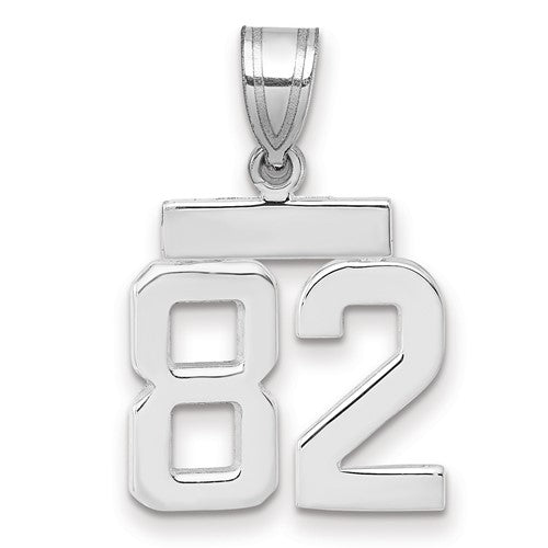 14kw Small Polished Number 82 Charm