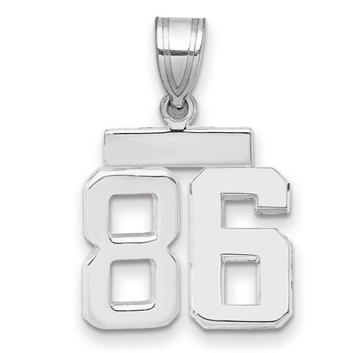 14kw Small Polished Number 86 Charm