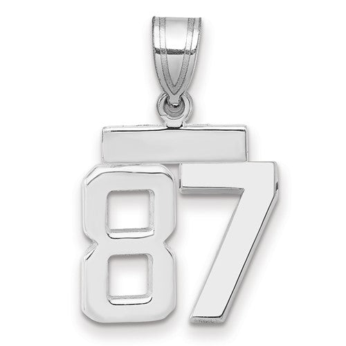 14kw Small Polished Number 87 Charm