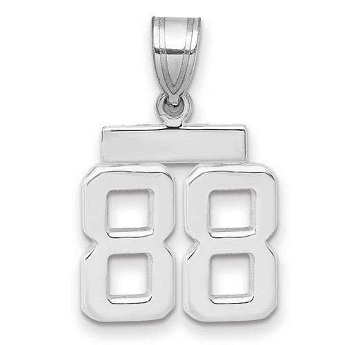 14kw Small Polished Number 88 Charm