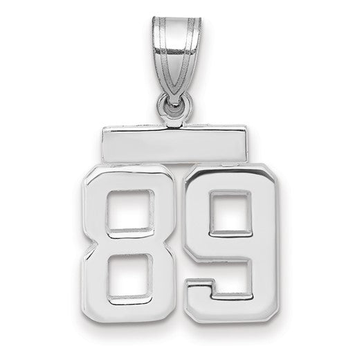 14kw Small Polished Number 89 Charm