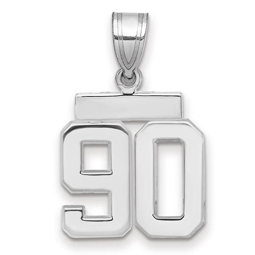 14kw Small Polished Number 90 Charm