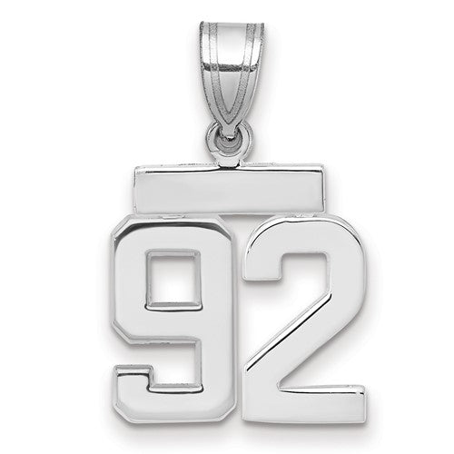 14kw Small Polished Number 92 Charm