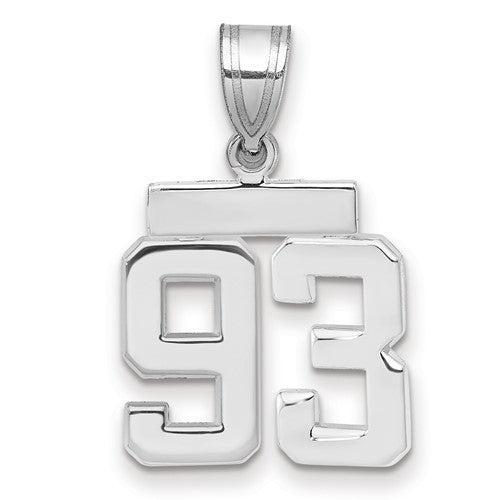 14kw Small Polished Number 93 Charm