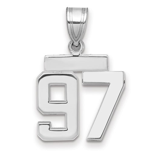 14kw Small Polished Number 97 Charm