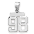 14kw Small Polished Number 98 Charm