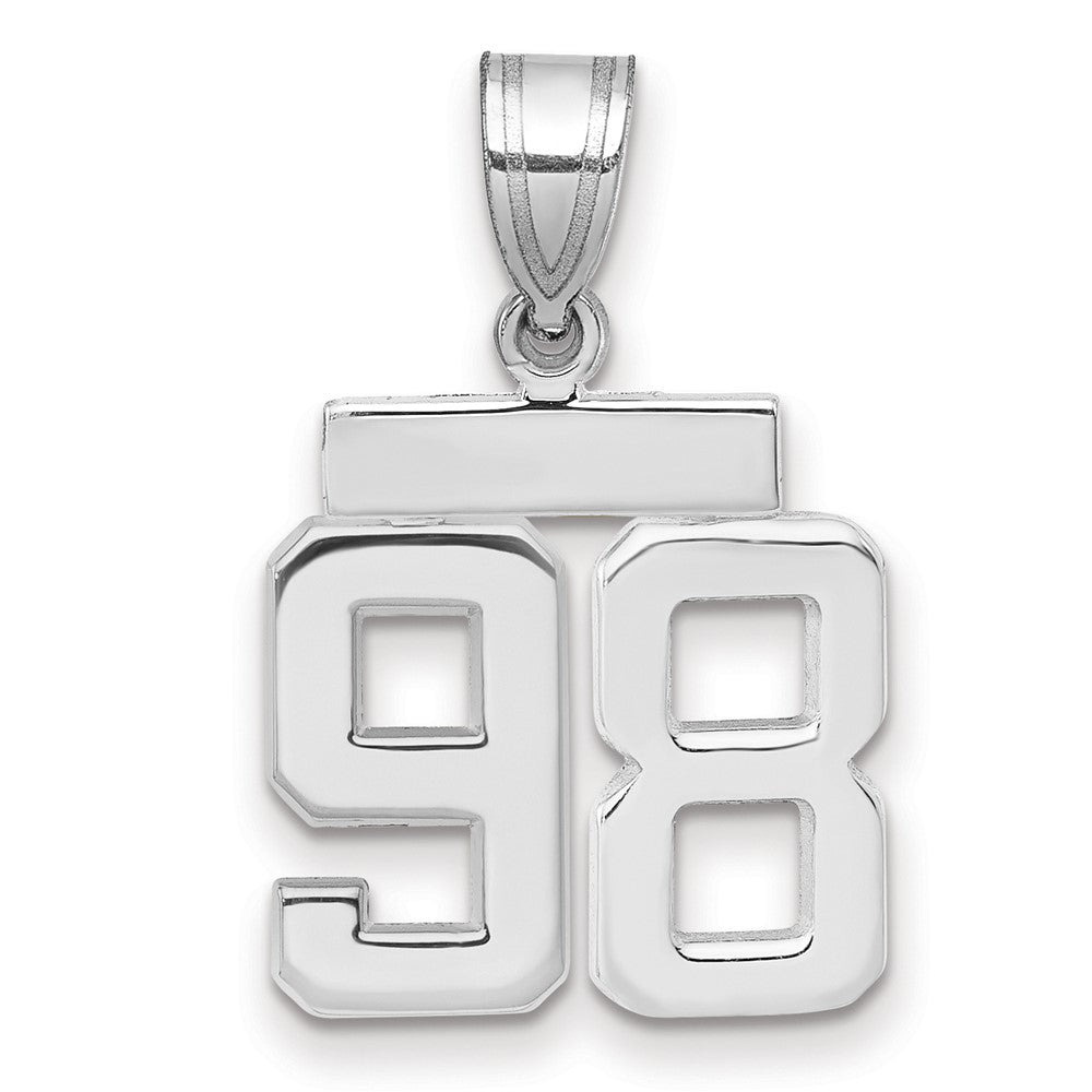 14kw Small Polished Number 98 Charm