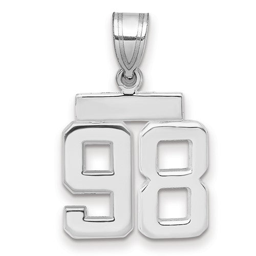 14kw Small Polished Number 98 Charm