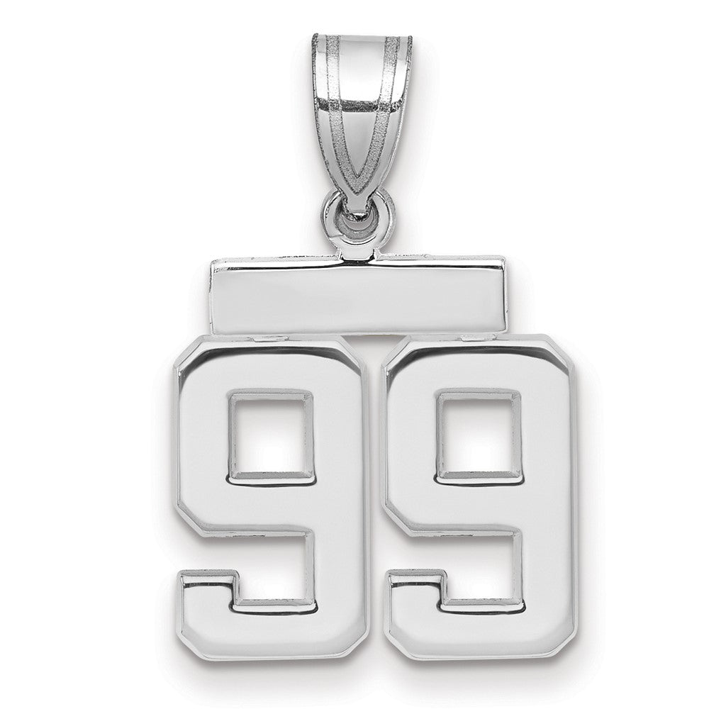 14kw Small Polished Number 99 Charm