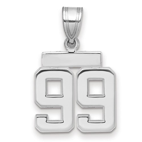 14kw Small Polished Number 99 Charm
