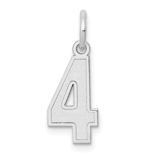 14kw Small Satin Number 4 Charm