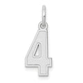 14kw Small Satin Number 4 Charm