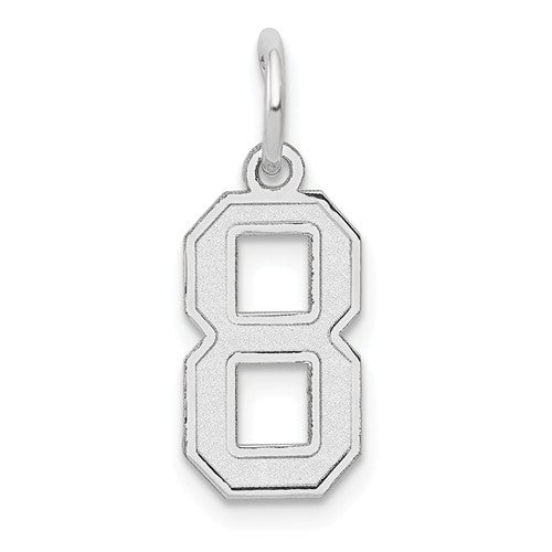 14kw Small Satin Number 8 Charm