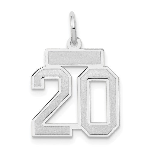 14kw Small Satin Number 20 Charm
