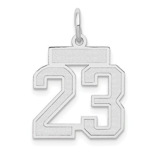 14kw Small Satin Number 23 Charm