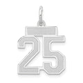 14kw Small Satin Number 25 Charm