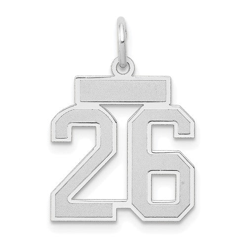14kw Small Satin Number 26 Charm