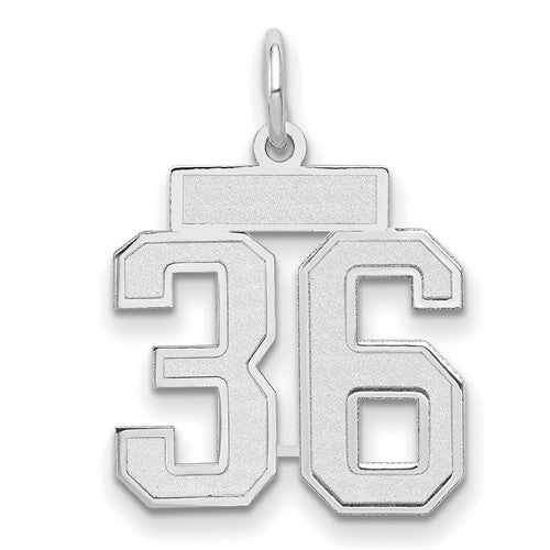 14kw Small Satin Number 36 Charm