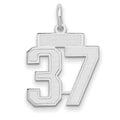 14kw Small Satin Number 37 Charm