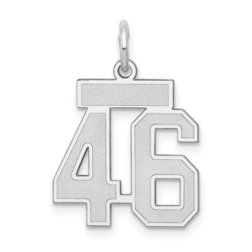 14kw Small Satin Number 46 Charm