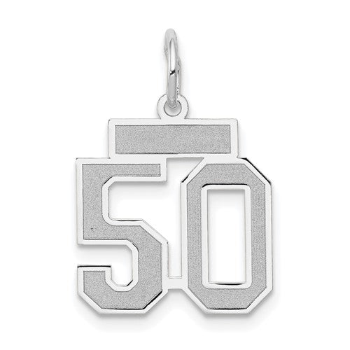14kw Small Satin Number 50 Charm