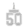 14kw Small Satin Number 50 Charm