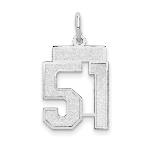 14kw Small Satin Number 51 Charm