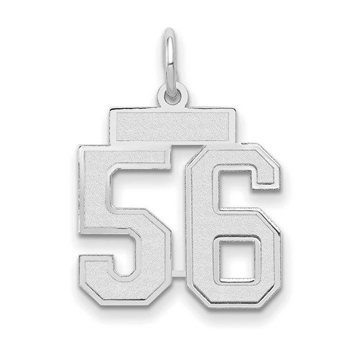 14kw Small Satin Number 56 Charm