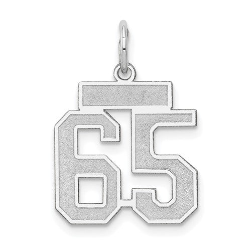 14kw Small Satin Number 65 Charm