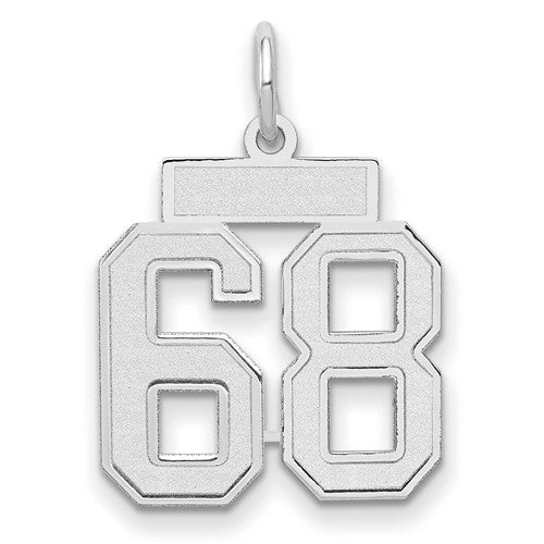 14kw Small Satin Number 68 Charm