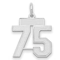 14kw Small Satin Number 75 Charm