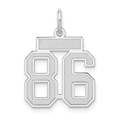 14kw Small Satin Number 86 Charm