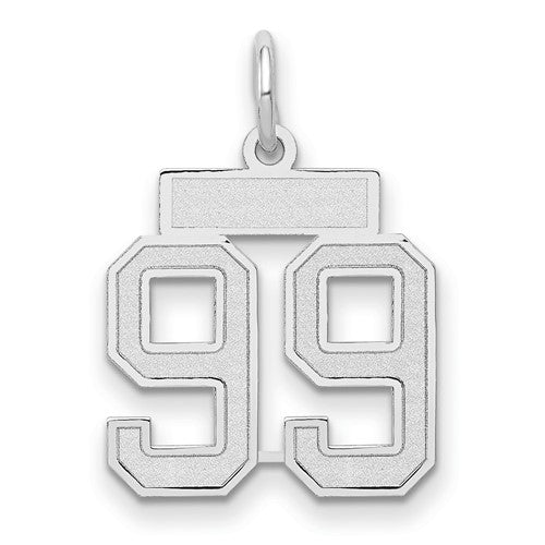 14kw Small Satin Number 99 Charm