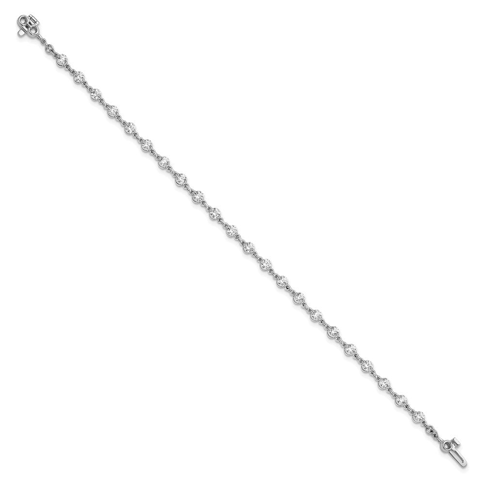 14k White Gold 3mm Round Diamond Bracelet Mounting