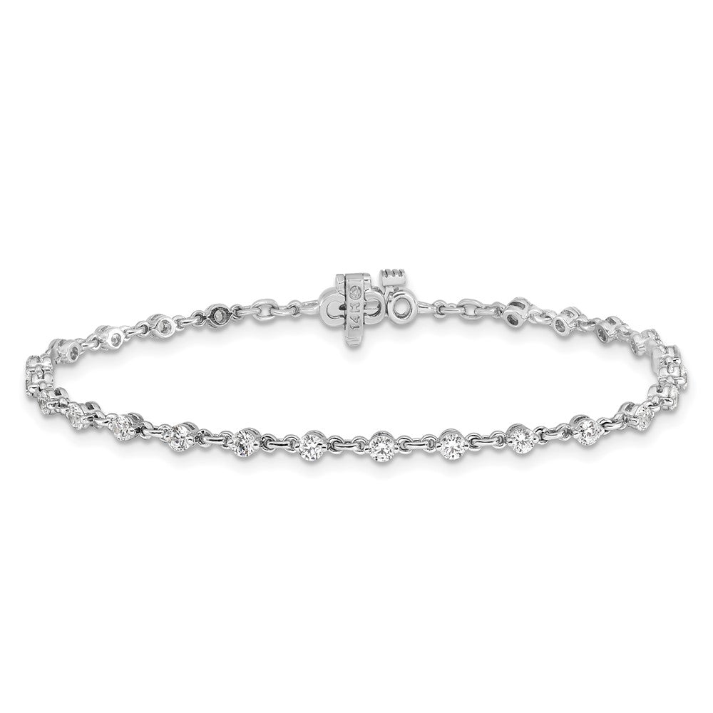 14k White Gold 3mm Round Diamond Bracelet Mounting
