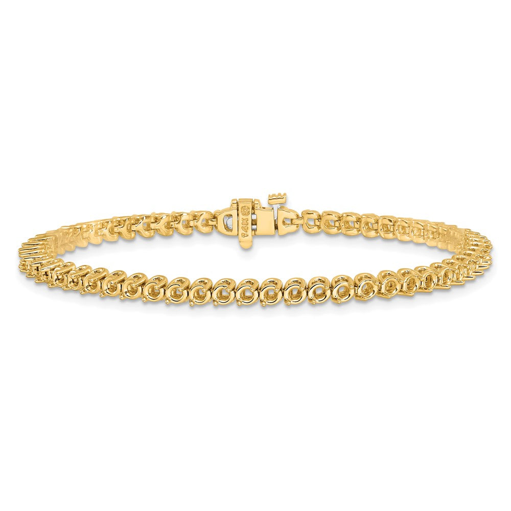 14k 2.4mm  Round 2-prong Diamond Bracelet Mounting