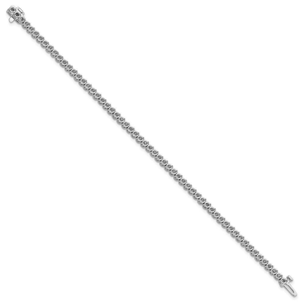 14k White Gold 2.4mm  Round 2-prong Diamond Bracelet Mounting