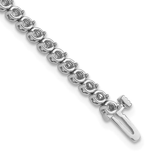 14k White Gold 2.4mm  Round 2-prong Diamond Bracelet Mounting