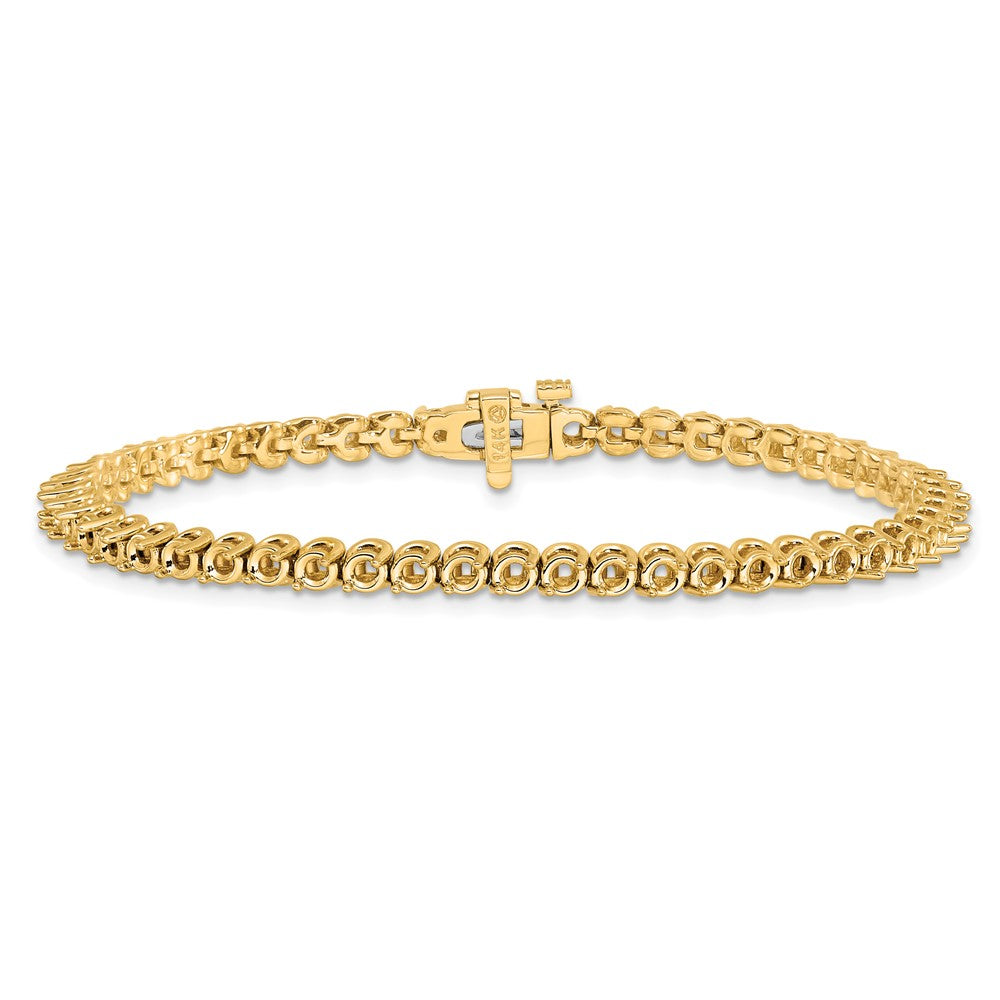 14k 2.7mm Round 2-prong Diamond Bracelet Mounting