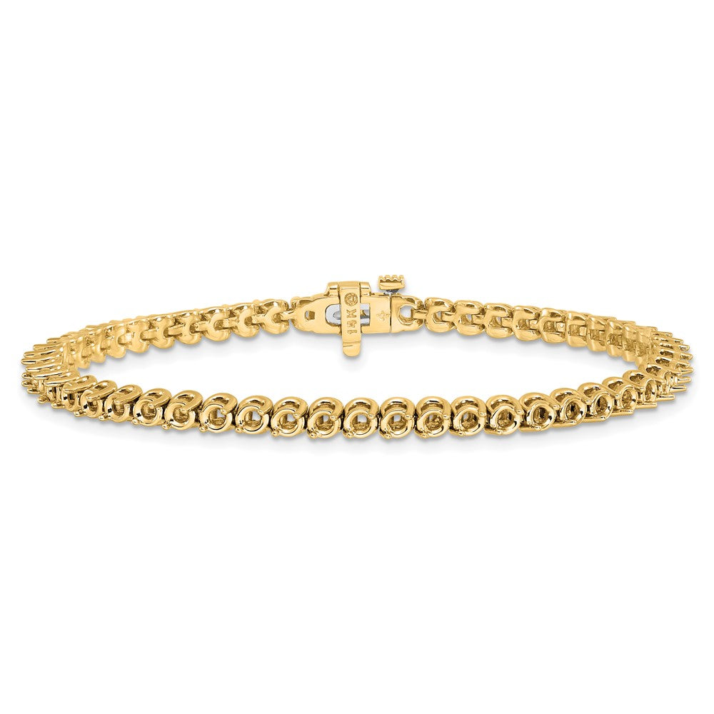 14k White Gold 2.7mm Round 2-prong Diamond Bracelet Mounting