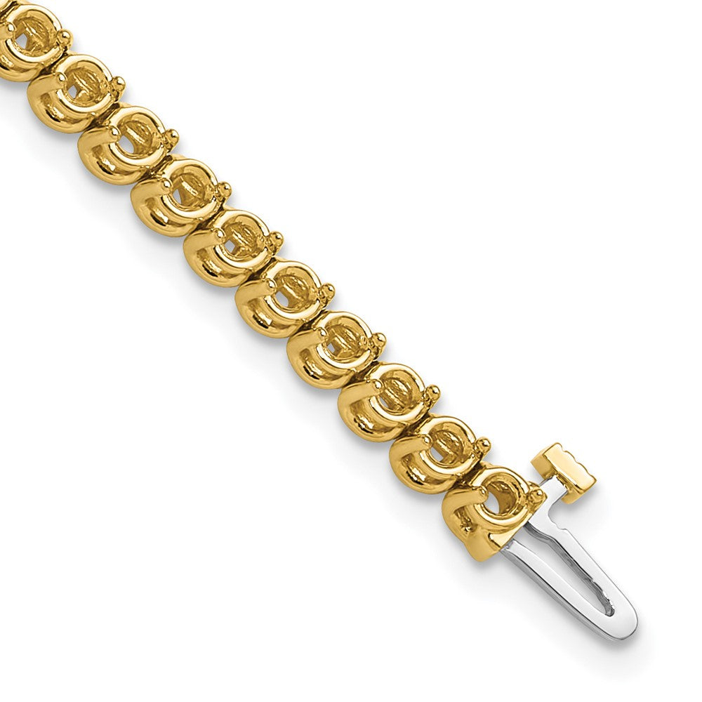 14k 2.7mm Round 2-prong Diamond Bracelet Mounting