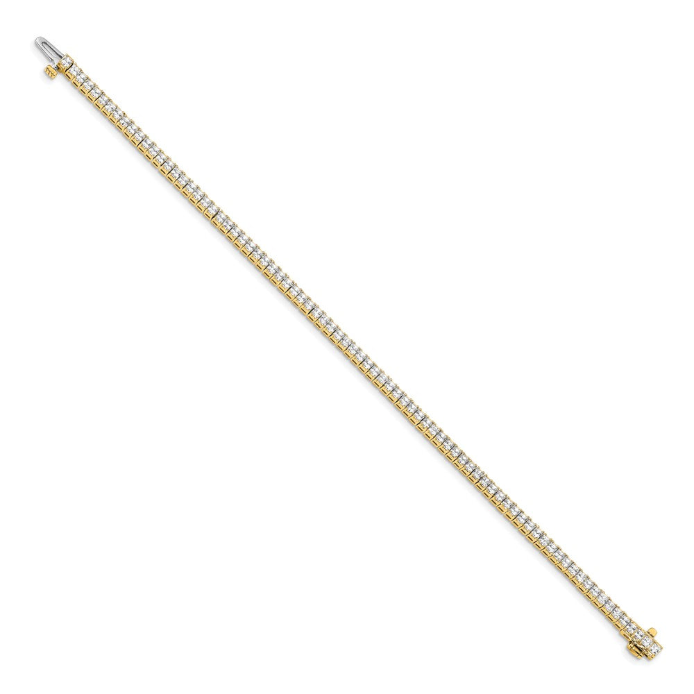 14k 2mm Princess 4ct AAA Diamond Tennis Bracelet