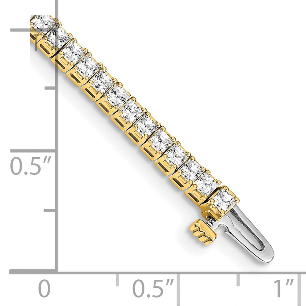 14k 2mm Princess 4ct AA Diamond Tennis Bracelet