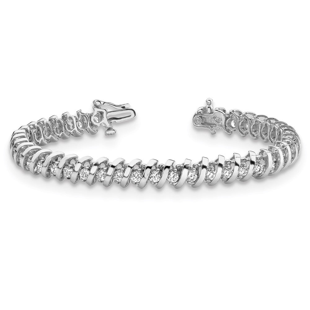 14k White Gold AAA Diamond Tennis Bracelet