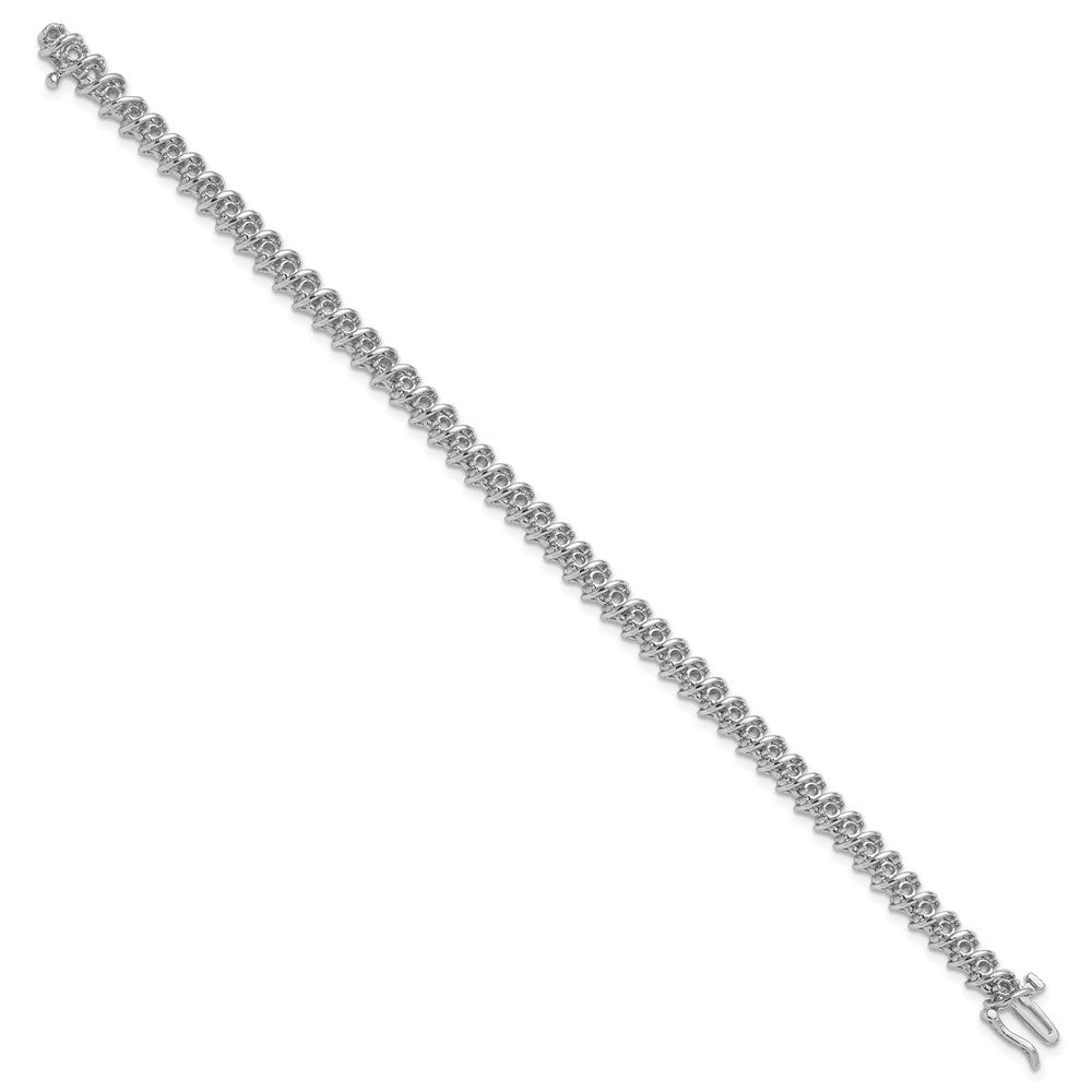 14k White Gold 2.1 Round Diamond Tennis Bracelet Mounting