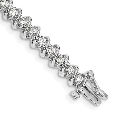 14k White Gold AAA Diamond Tennis Bracelet