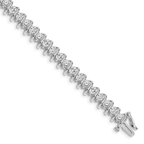 14k White Gold AAA Diamond Tennis Bracelet