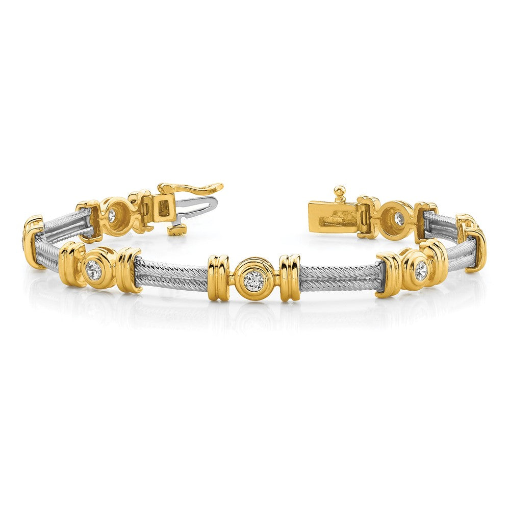 14k Two-tone VS Diamond Fancy Bracelet